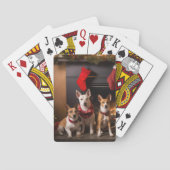Basenji bij de open haard Kerstmis Pokerkaarten (Achterkant)