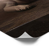 Basenji bij de open haard Kerstmis Poster (Hoek)