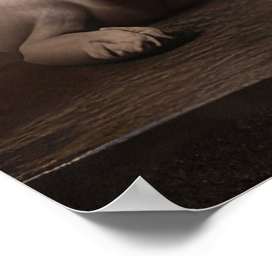 Basenji bij de open haard Kerstmis Poster (Hoek)