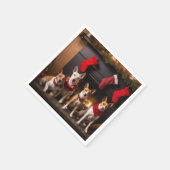 Basenji bij de open haard Kerstmis Servet (Hoek)