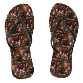 Basenji bij de open haard Kerstmis Teenslippers (Voetbed)