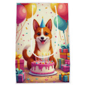 Basenji Birthday Celebration Medium Cadeauzakje (Achterkant)