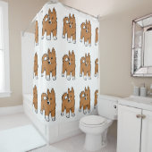 basenji cartoon douchegordijn (In situ)