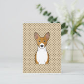 Basenji Cartoon Portrait Briefkaart (Staand voorkant)
