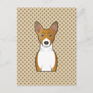 Basenji Cartoon Portrait Briefkaart