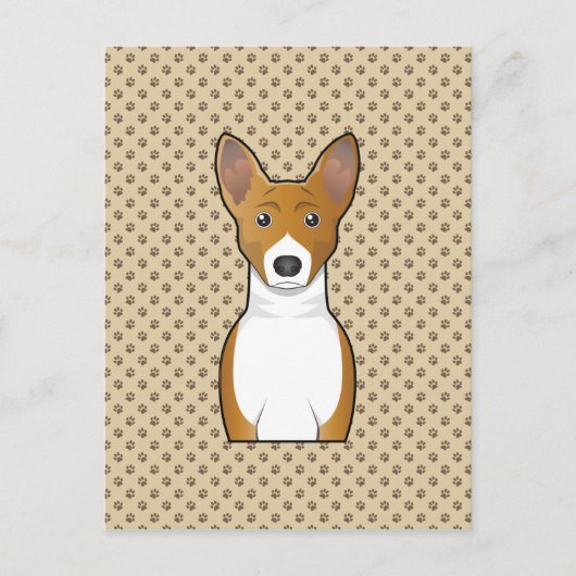 Basenji Cartoon Portrait Briefkaart (Voorkant)