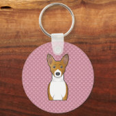 Basenji Cartoon Sleutelhanger (Voorkant)
