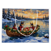 Basenji Christmas Boat Holiday Groot Cadeauzakje (Achterkant)