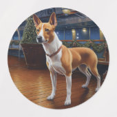 Basenji Christmas Cruise: Pawsome Holiday Delight Labels (Design 1)