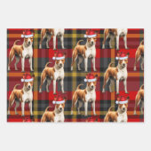 Basenji Christmas Dog Red Holiday Plaid Inpakpapier Vel (Voorkant 3)