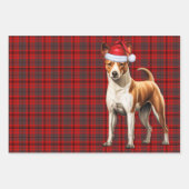 Basenji Christmas Dog Red Holiday Plaid Inpakpapier Vel (Voorkant 2)