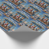 Basenji Christmas Ferris Wheel Carnival Holiday Cadeaupapier (Hoek)