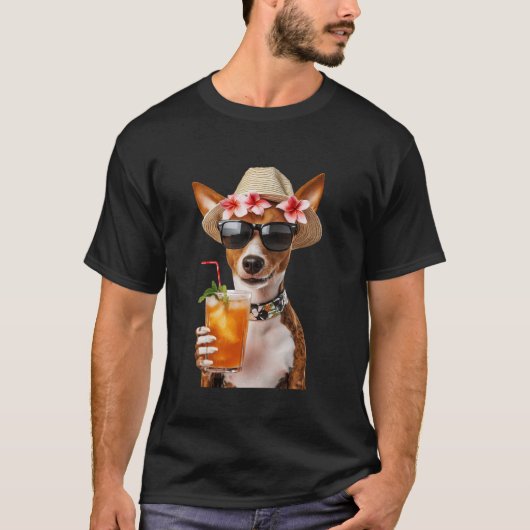 Basenji-cocktail T-shirt (Voorkant)