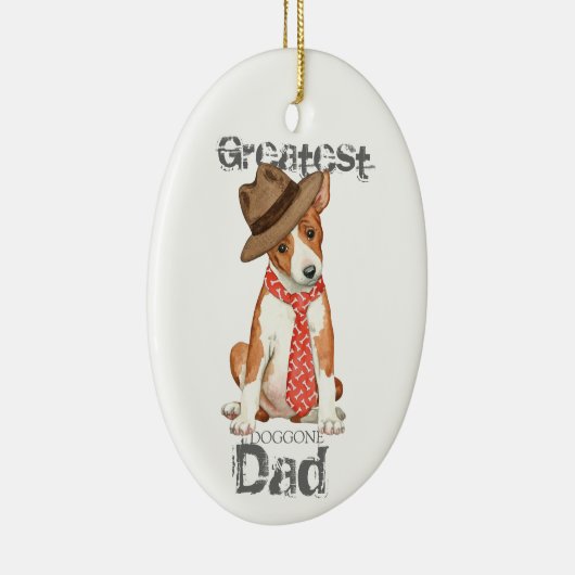 Basenji Dad Ceramic Ornament (Rechts)