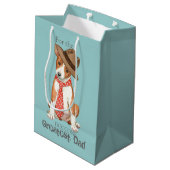Basenji Dad Medium Cadeauzakje (Achterkant Gekanteld)