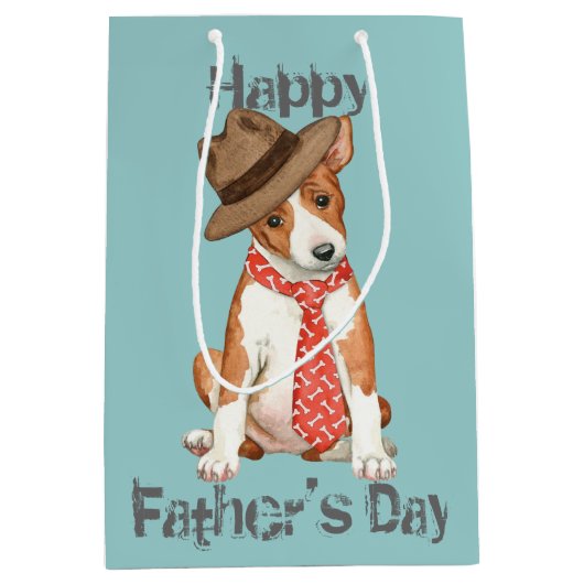 Basenji Dad Medium Cadeauzakje (Voorkant)