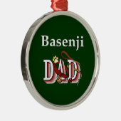 Basenji Dad Metalen Ornament (Rechts)