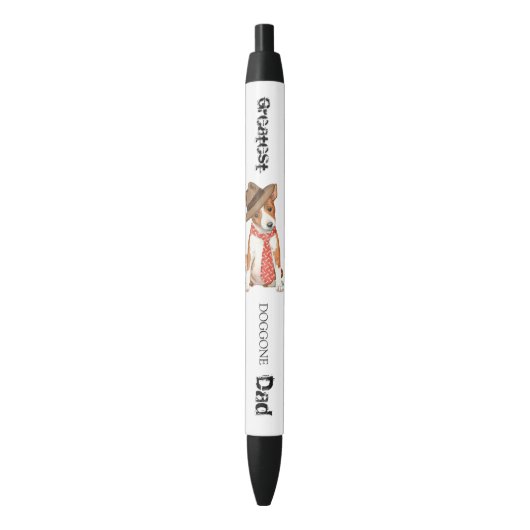 Basenji Dad Zwarte Inkt Pen (Voorkant Verticaal)