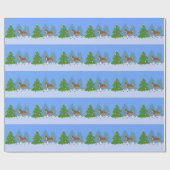 Basenji Decorting Tree in het bos Cadeaupapier (Vlak)