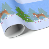 Basenji Decorting Tree in het bos Cadeaupapier (Rol Hoek)