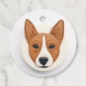 Basenji Dog 3D geïnspireerd Bedankjes Labels (Achterkant)