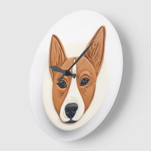 Basenji Dog 3D geïnspireerd Grote Klok (Hoek)