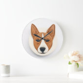 Basenji Dog 3D geïnspireerd Grote Klok (Huis)