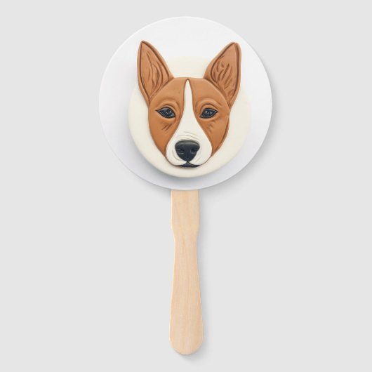 Basenji Dog 3D geïnspireerd Handwaaier (Achterkant)