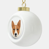 Basenji Dog 3D geïnspireerd Keramische Bal Ornament (Rechts)