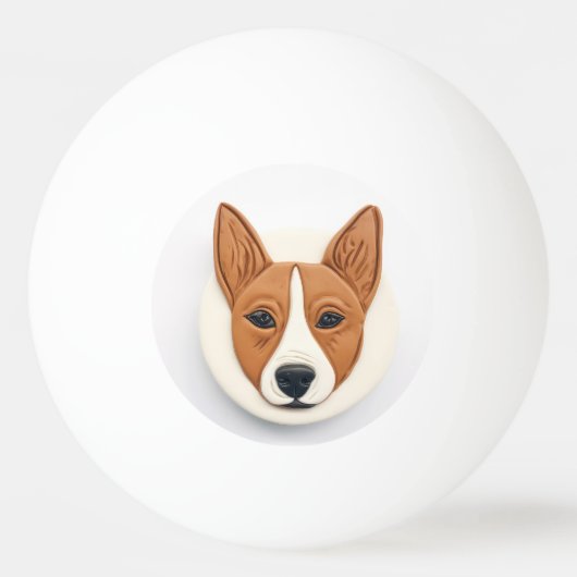 Basenji Dog 3D geïnspireerd Pingpongbal (Achterkant)