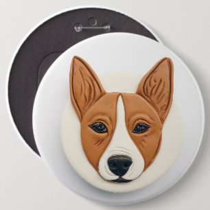 Basenji Dog 3D geïnspireerd Ronde Button 6,0 Cm