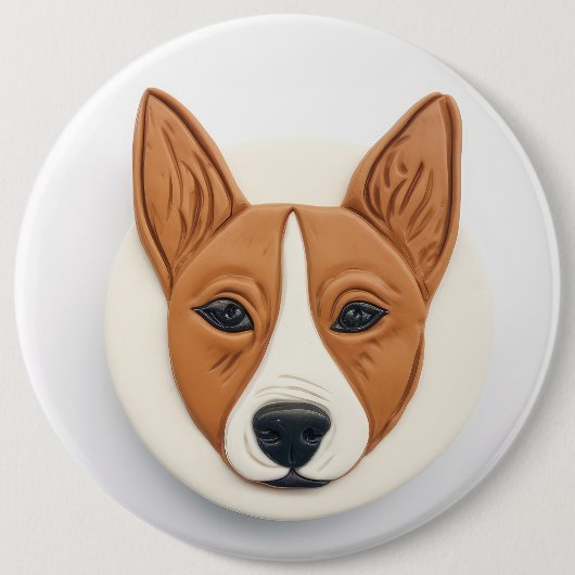 Basenji Dog 3D geïnspireerd Ronde Button 6,0 Cm (Voorkant)