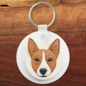 Basenji Dog 3D geïnspireerd Sleutelhanger (Voorkant)