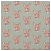 Basenji Dog Art Drawing Fabric Stof (Swatch)