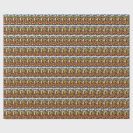 Basenji Dog Autumn Harvest Thanksgiving Vakantie Cadeaupapier (Vlak)