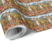 Basenji Dog Autumn Harvest Thanksgiving Vakantie Cadeaupapier (Rol Hoek)