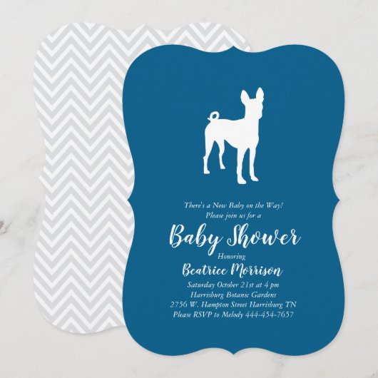 Basenji Dog Baby shower Boy Blue Kaart (Voorkant / Achterkant)