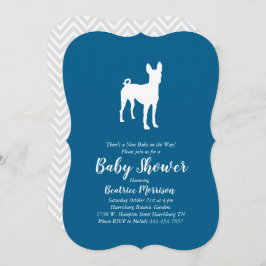 Basenji Dog Baby shower Boy Blue Kaart