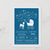 Basenji Dog Baby shower Boy Blue Kaart (Voorkant / Achterkant)