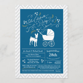 Basenji Dog Baby shower Boy Blue Kaart