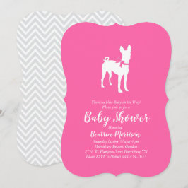 Basenji Dog Baby shower Girl Pink Kaart