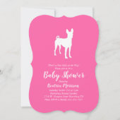 Basenji Dog Baby shower Girl Pink Kaart (Voorkant)