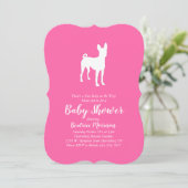 Basenji Dog Baby shower Girl Pink Kaart (Staand voorkant)