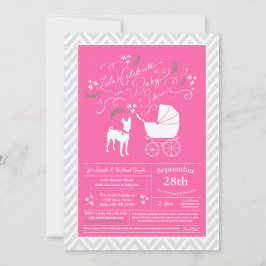 Basenji Dog Baby shower Girl Pink Kaart