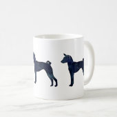 Basenji Dog Black Waterverf Silhouette Koffiemok (Voorkant rechts)