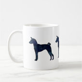 Basenji Dog Black Waterverf Silhouette Koffiemok (Links)