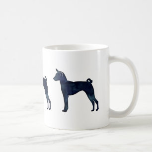 Basenji Dog Black Waterverf Silhouette Koffiemok