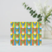 Basenji Dog Cartoon Pop-Art Briefkaart (Staand voorkant)