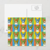 Basenji Dog Cartoon Pop-Art Briefkaart (Voorkant / Achterkant)