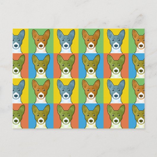 Basenji Dog Cartoon Pop-Art Briefkaart (Voorkant)